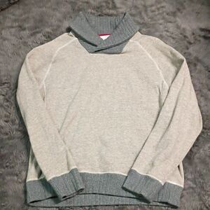 H&M L.O.G.G. L Gray Solid High Neck Long Sleeve Pullover Sweatshirt Men